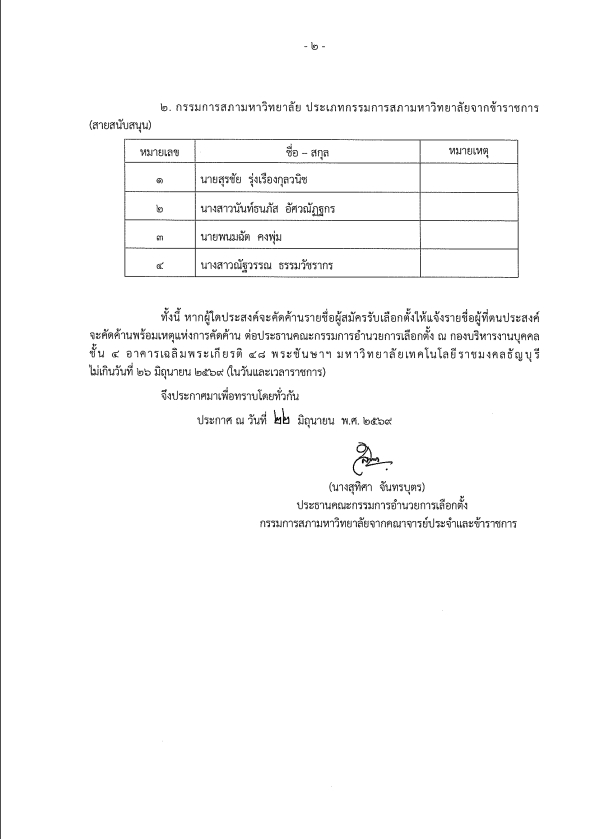 สภามหาวิทยาลัยจากคณาจารย์ประจำและข้าราชการ